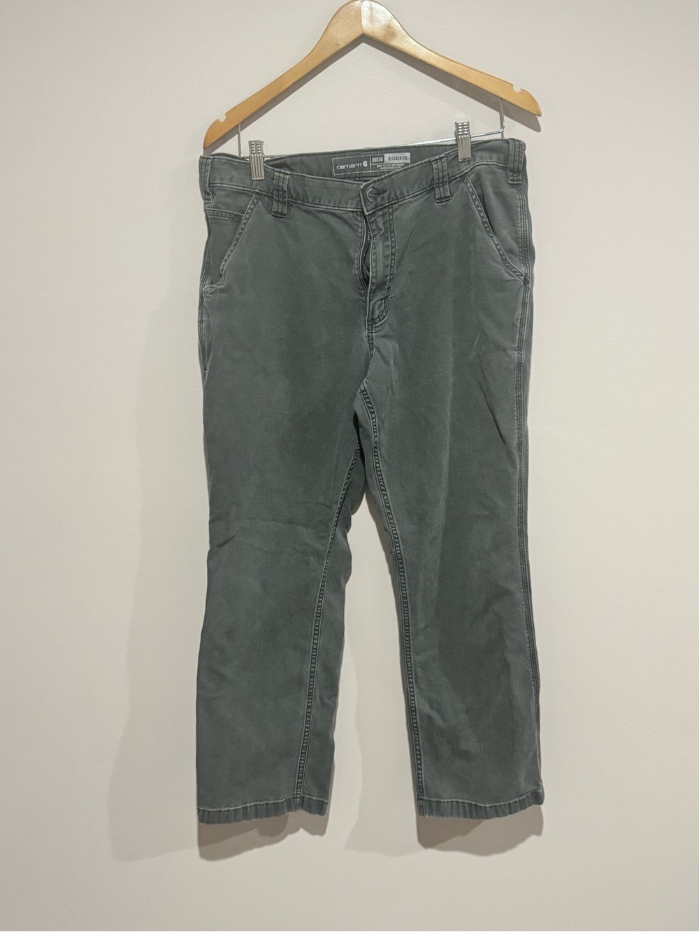 Carhartt Pants Mens 35X30 Gray Rugged Flex Relaxed Fit Canvas